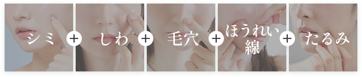 シミ・しわ・毛穴・ほうれい線・たるみ